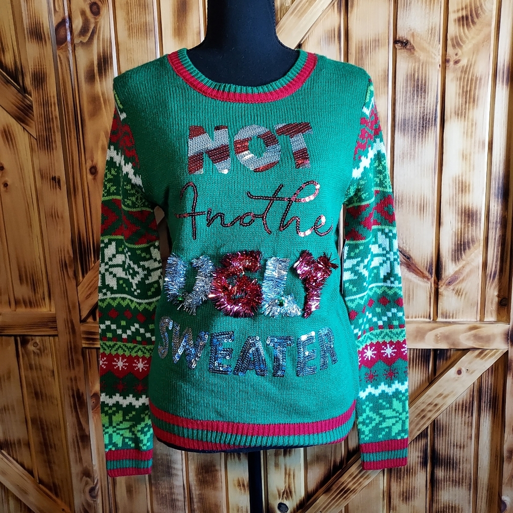 Junior NWT women's Not Another Ugly Sweater Christmas Holiday knit Size M